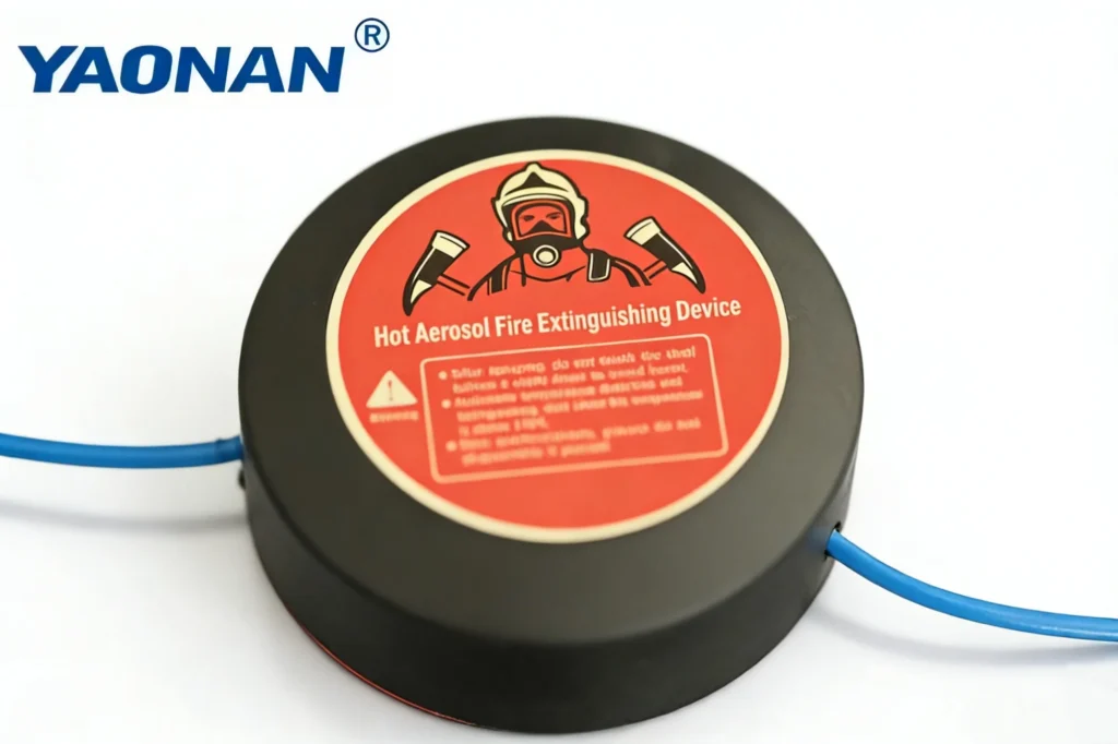 YAONAN Hot Aerosol Fire Extinguishing Device: Compact, High-Efficiency Fire Suppression Solution for Enclosed Critical Spaces Like Electrical Cabinets, Server Rooms, and Electronic Equipment Enclosures